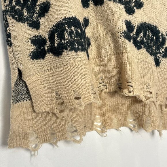 Anthropologie Distressed Boho Neutral Wool Blend Sweater Vest Size Small n47 - Picture 9 of 16